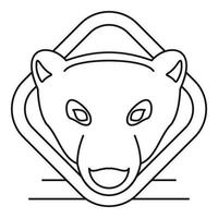 Eisbärkopf-Logo, Umrissstil vektor
