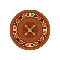 kasino roulett ikon, platt stil vektor