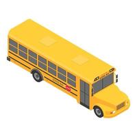 amerikanische Schulbus-Ikone, isometrischer Stil vektor
