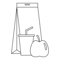 Lunchpaket-Symbol, Umrissstil vektor