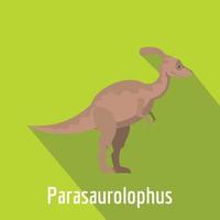 parasaurolophus ikon, platt stil. vektor