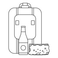 Reisetasche Mittagessen Symbol, Outline-Stil vektor
