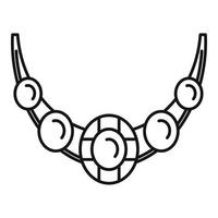 halsband ikon, översikt stil vektor