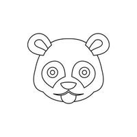 huvud av panda ikon, översikt stil vektor