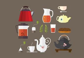 Tee und Teekanne Element Vektoren