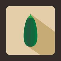 grön zucchini vegetabiliska ikon, platt stil vektor