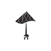 strand paraply ikon, enkel stil vektor