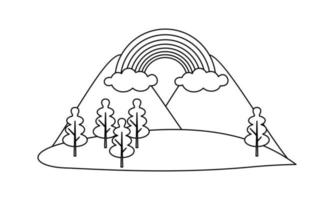 Regenbogen süße Malvorlagen Malbuch. Cartoon-Illustration. vektor