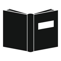 bok omvänd ikon, enkel svart stil vektor