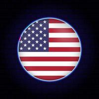 Neon-USA-Flagge. Vektor-Illustration. vektor