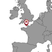 Pin-Karte mit Jersey-Flagge auf der Weltkarte. Vektor-Illustration. vektor