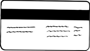 Plastikkartensymbol. skizzieren Sie handgezeichneten Doodle-Stil. minimalistisch monochrom. Geld, Finanzen, Credit-Shopping vektor