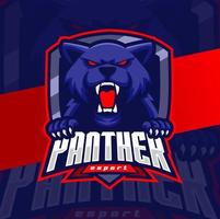 arg panter huvud maskot esport logotyp design karaktär för sport och gaming vektor