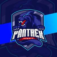 wütender pantherkopf maskottchen esport logo design charakter für sport und spiele vektor