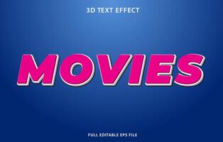 filme 3d bearbeitbare texteffektvorlage, texteffektstil vektor