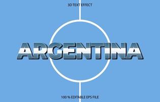 argentina 3d redigerbar text effekt mall, text effekt stil vektor