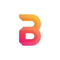 brev b logotyp lutning färgrik stil för företag företag eller personlig branding vektor