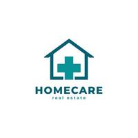 sjukhus logotyp. hus med korsa plus tecken kombination för sjukvård och medicinsk logotyper vektor