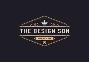 Vintage Retro-Abzeichen und Silhouetten-Logo-Design-Element vektor