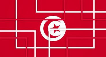 abstrakt geometrisk fyrkant Ränder rader papperssår bakgrund med flagga av tunisien vektor