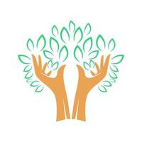 Baum-Hand-Logo-Icon-Design vektor