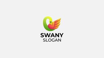 einzigartiges Schwan-Logo-Design und Symbolvektorvorlage vektor
