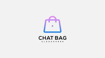 Chat Bag Shop Logo Symbol Vektor Designvorlage.