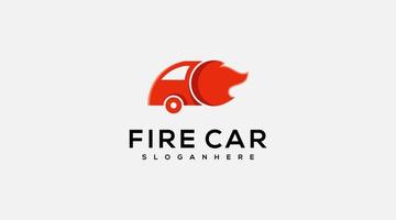 rotes Feuer Auto Vektor-Logo-Design-Vorlage Illustration vektor