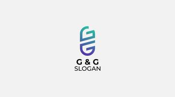Buchstaben gg, gg-Logo-Design-Icon-Vektorvorlage vektor