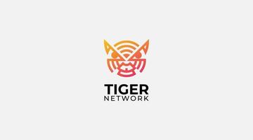 tiger nätverk kreativ logotyp vektor illustration