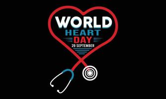 Happy World Heart Day T-Shirt-Design. vektor