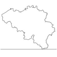 Kontinuierliche Strichzeichnung der Karte Belgien Vektorlinie Kunstillustration vektor