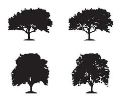 Baum-Silhouette-Vektor. Isolierte Silhouetten von Waldbäumen in Schwarz auf weißem Hintergrund. Vektor-Set von Silhouetten von Bäumen vektor