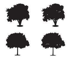 träd silhuett vektor. isolerat skog träd silhuetter i svart på vit bakgrund. vektor uppsättning av silhuetter av träd