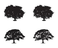 träd silhuett vektor. isolerat skog träd silhuetter i svart på vit bakgrund. vektor uppsättning av silhuetter av träd