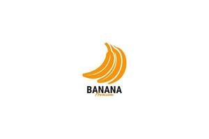 flache Bananen-Logo-Vektor-Design-Vorlage-Illustration vektor