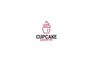 flache Cupcake-Logo-Design-Vektor-Illustration-Idee vektor