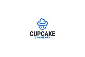 flache Cupcake-Logo-Design-Vektor-Illustration-Idee vektor