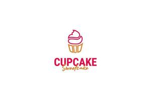 flache Cupcake-Logo-Design-Vektor-Illustration-Idee vektor