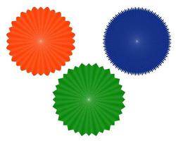 drei geometrische Figuren in verschiedenen Farben vektor