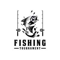 fiske logotyp design mall illustration. sport fiske logotyp. vektor