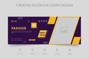 Modernes, dynamisches Facebook-Cover und Social-Media-Post-Web-Banner-Vorlage für den Online-Modeverkauf vektor