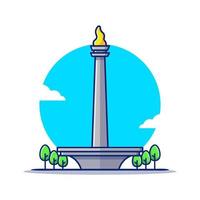 nationales denkmal monas cartoon vektor symbol illustration. berühmtes gebäude reisendes symbolkonzept isolierter premium-vektor. flacher Cartoon-Stil