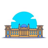 reichstag cartoon vektor symbol illustration. berühmtes gebäude reisendes symbolkonzept isolierter premium-vektor. flacher Cartoon-Stil