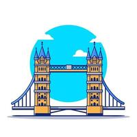 london brücke cartoon vektor symbol illustration. berühmtes gebäude reisendes symbolkonzept isolierter premium-vektor. flacher Cartoon-Stil