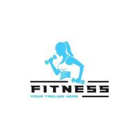 weibliches Fitness-Logo - Vektorillustration, weibliches Fitness-Logo-Design-Emblem. geeignet für Ihre Designanforderungen, Logos, Illustrationen, Animationen usw. vektor