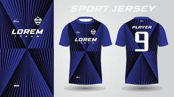 schwarz-blaues T-Shirt Sport-Jersey-Design vektor