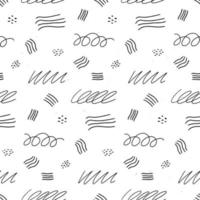 Gekritzeltes nahtloses Muster des geometrischen monochromen Schmutzes. für Vintage-Stoffe, Textilien, Tapeten, Geschenkpapier. vektor
