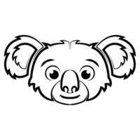 Schwarz-Weiß-Strichzeichnungen des Koalakopfes. gute verwendung für symbol, maskottchen, symbol, avatar, tätowierung, t-shirt design, logo oder jedes design. vektor