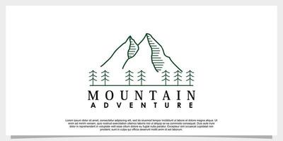 berg äventyr logotyp design illustration med kreativ begrepp vektor